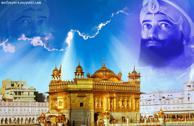 Golden building blue sky man free wallpaper - medium preview image
