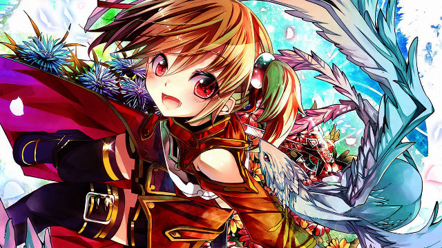 Anime character sword wings back free wallpaper - medium preview image