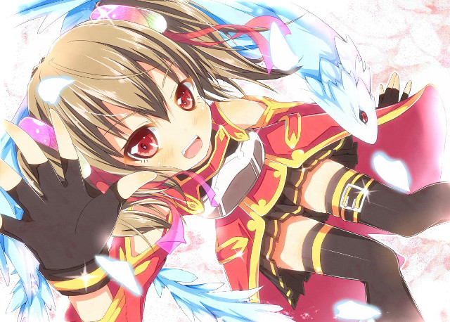 Anime angel wings red outfit free wallpaper - medium preview image