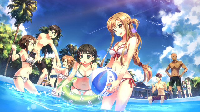 Pool party people ball water free wallpaper - medium preview image