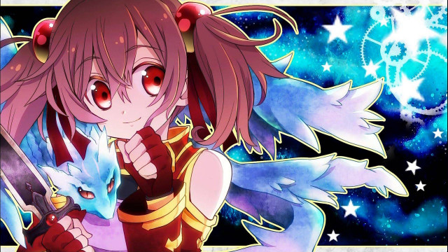 Girl sword star background sky free wallpaper - medium preview image