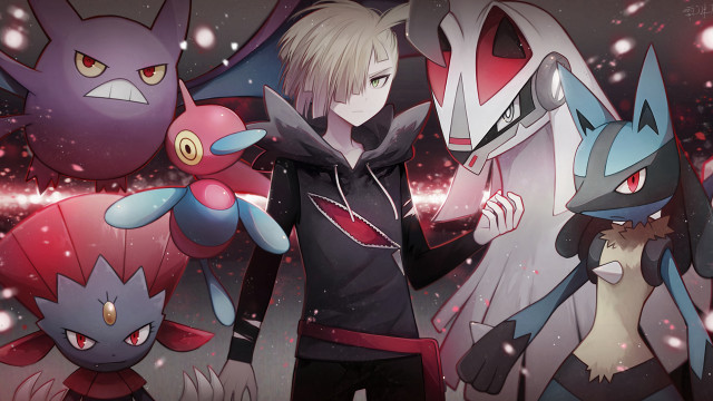 Pokemon group snow stars red free wallpaper - medium preview image