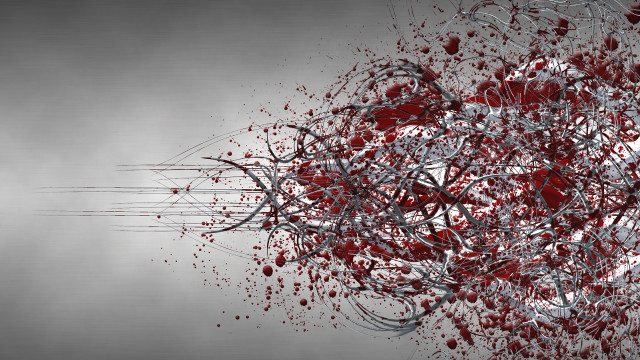 Red white objects floating gray free wallpaper - medium preview image