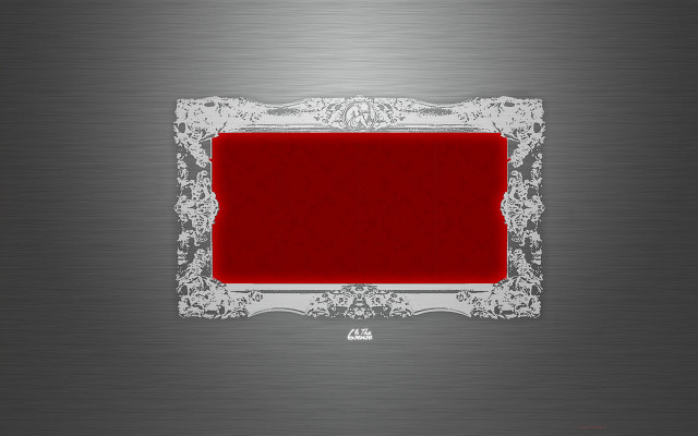 Red square silver frame metal free wallpaper - medium preview image