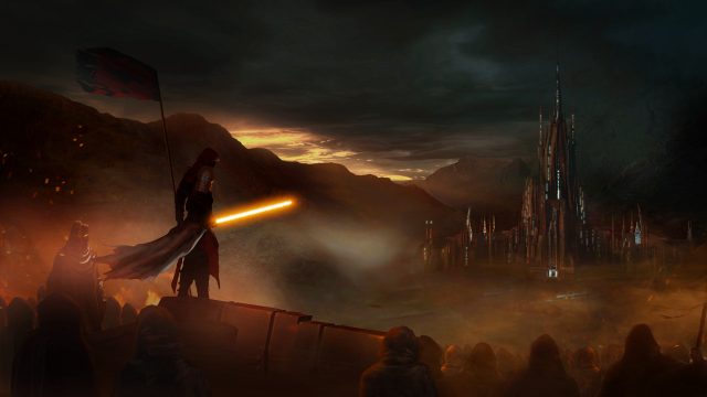 Man holding light saber hill free wallpaper - medium preview image