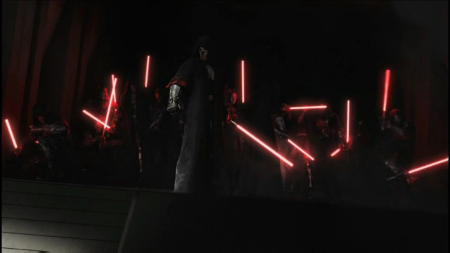Man crowd night red lights free wallpaper - medium preview image