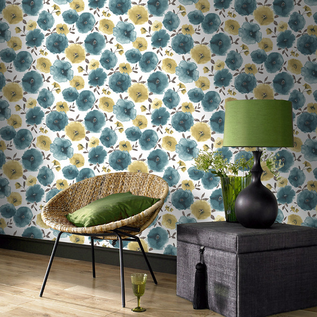 Chair lamp flower wallpaper green free wallpaper - medium preview image