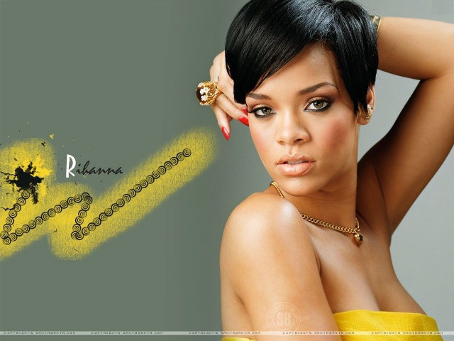 Woman yellow dress necklace arm free wallpaper - medium preview image