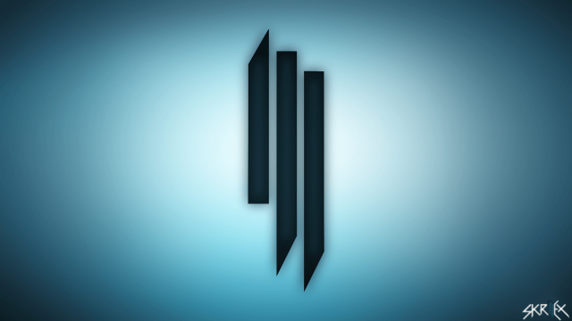 Blue background black white logo free wallpaper for desktop - medium preview image
