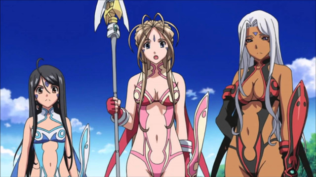 Anime girls swords bikinis blue free wallpaper - medium preview image