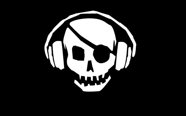 Skull headphones black white image free wallpaper - medium preview image
