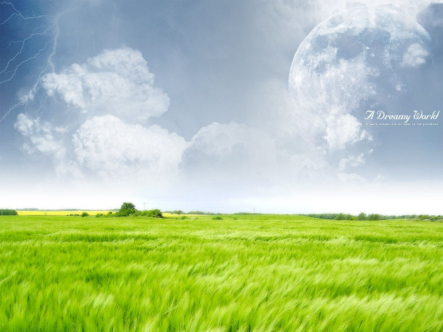 Green grass lightning bolt full free wallpaper - medium preview image