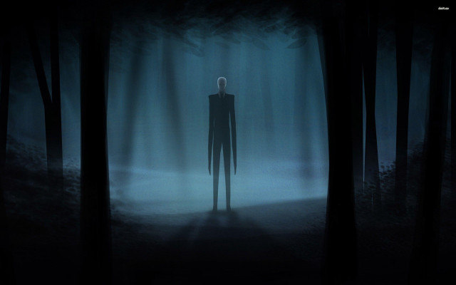 Creepy figure dark forest night free wallpaper - medium preview image