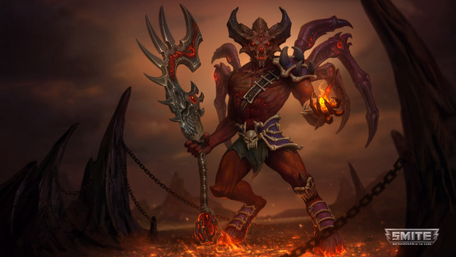 Demonic demon fire torch glowing free wallpaper - medium preview image