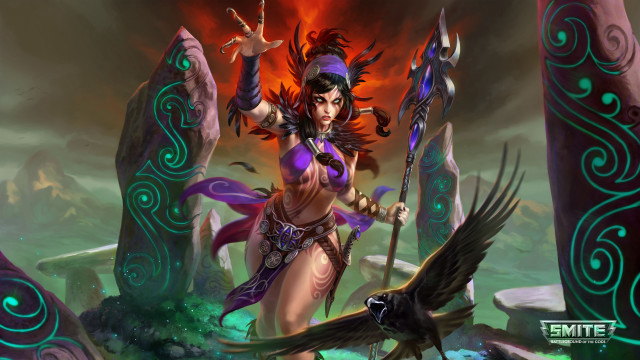 Woman sword bird demon shoulder free wallpaper - medium preview image