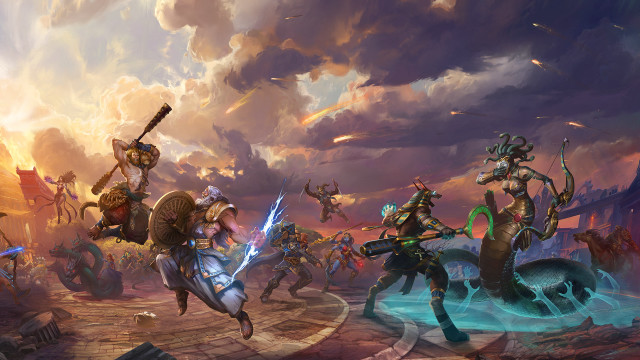 Fantasy group people sky background free wallpaper - medium preview image