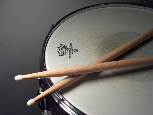 Drums sticks table gray background free wallpaper - medium preview image
