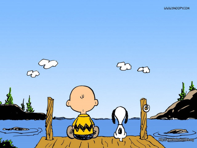 Cartoon man dock dog water #5 free wallpaper - medium preview image