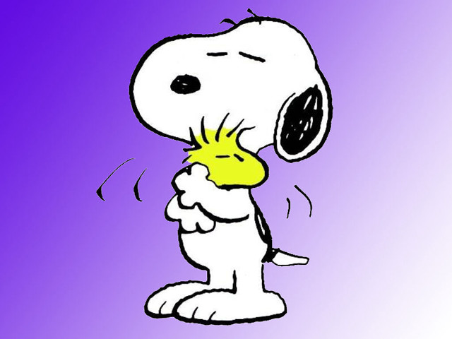 Snoopy dog yellow object purple free wallpaper - medium preview image