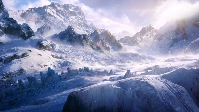 Snowy mountain peak light cedric free wallpaper - medium preview image