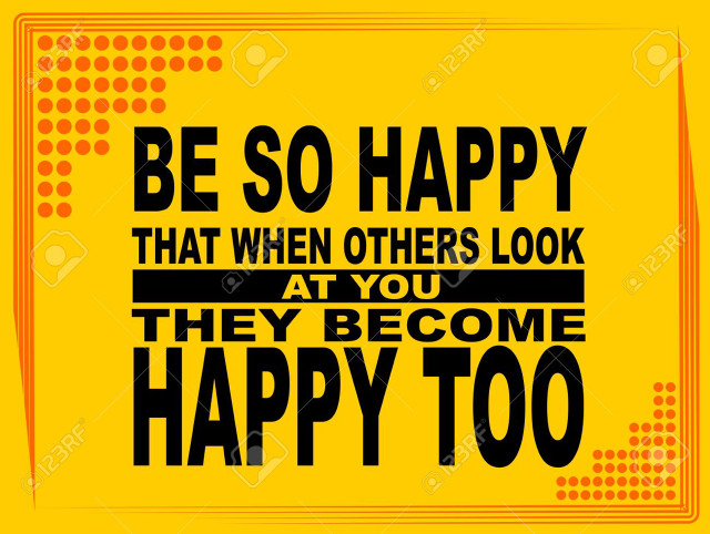 Yellow poster happy quote inspire free wallpaper - medium preview image