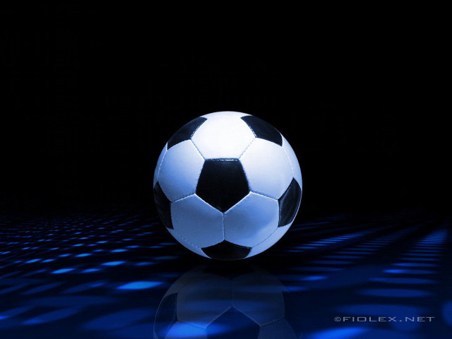 Soccer ball blue lights dark free wallpaper - medium preview image