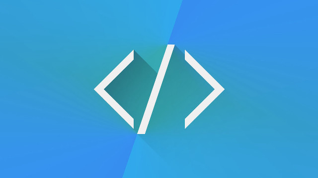 Blue background white programming symbol free wallpaper - medium preview image