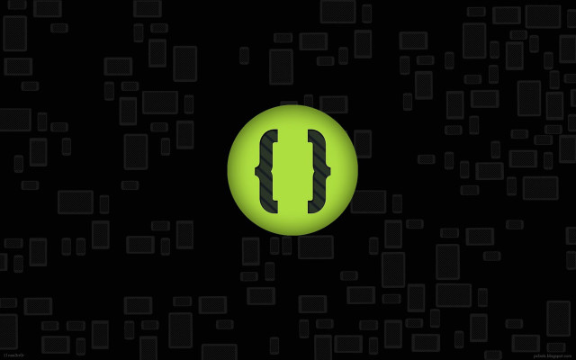 Green circle black background squares free wallpaper - medium preview image