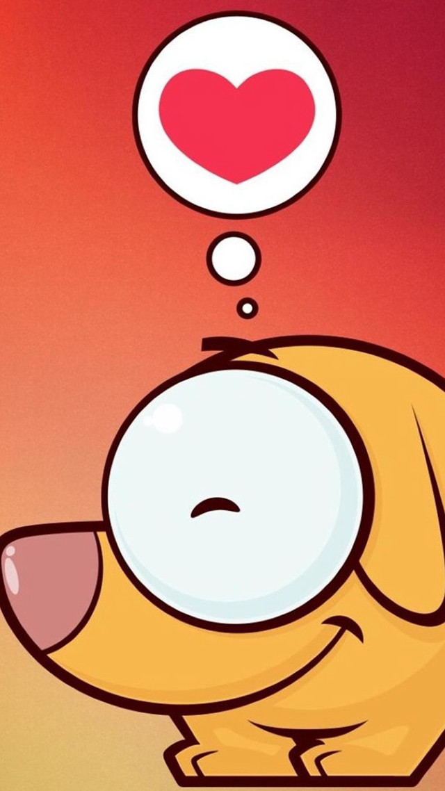 Dog thought bubble heart love free wallpaper - medium preview image