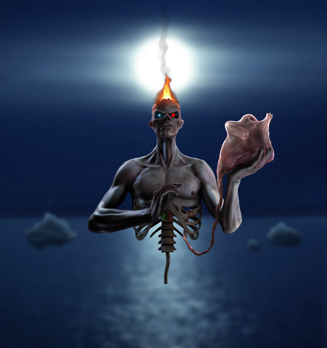 Burning head fish light dark free wallpaper - medium preview image
