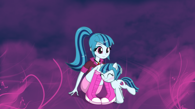 Pony cat purple background swirls free wallpaper - medium preview image