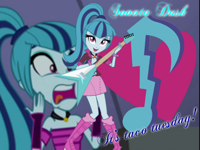 Cartoon girl guitar music note free wallpaper - medium preview image