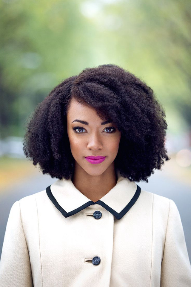 Afrofuturism woman whitecoat pinklipstick trees free wallpaper - medium preview image