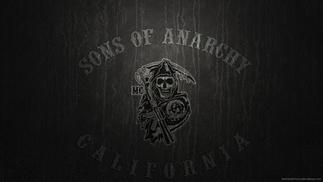 Black leather wall skull sword free wallpaper - medium preview image