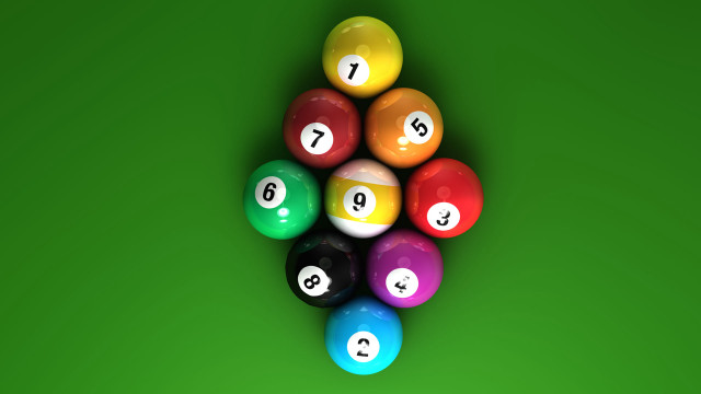 Pool table eight balls triangle free wallpaper - medium preview image
