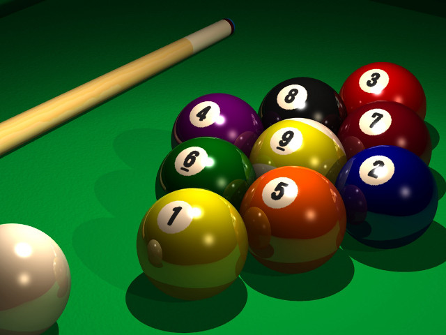 Pool table eight balls cue free wallpaper - medium preview image