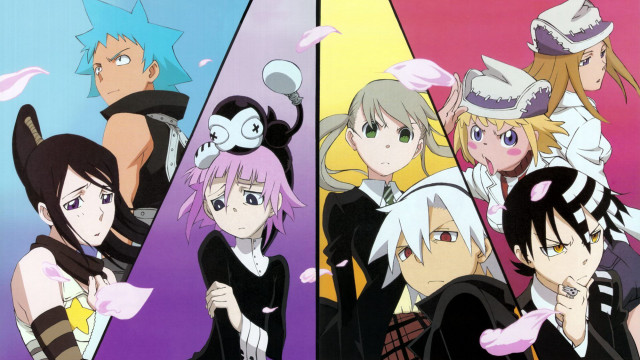 Anime characters colorful background cat free wallpaper - medium preview image