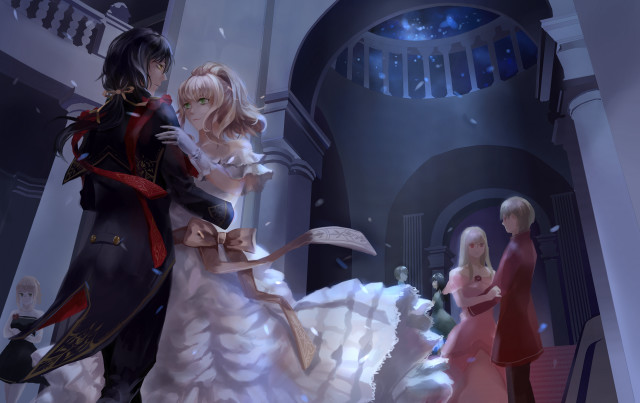 Couple people room dress suit free wallpaper - medium preview image