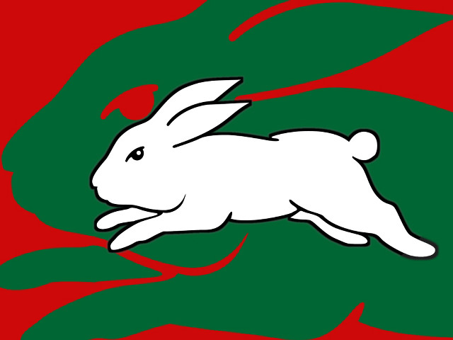 White rabbit green leaf red free wallpaper - medium preview image
