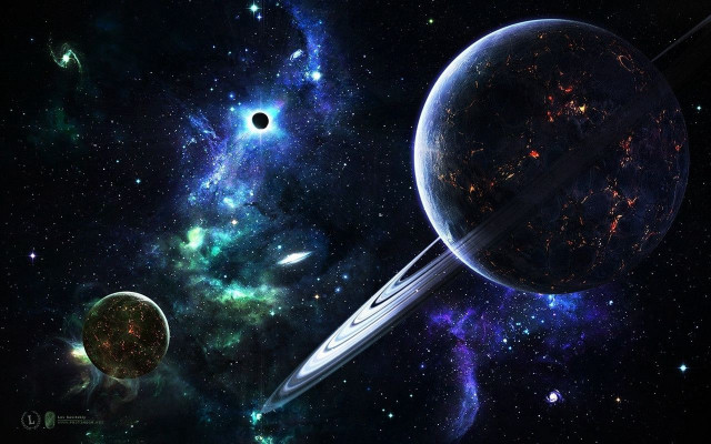 Space scene planet background two #2 free wallpaper - medium preview image