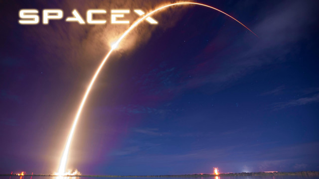 Spacex rocket launch night starry free wallpaper - medium preview image