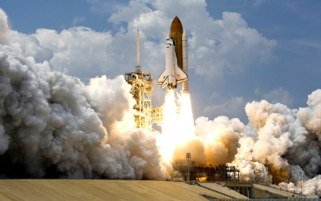 Rocket launch smoke billowing backend free wallpaper - medium preview image