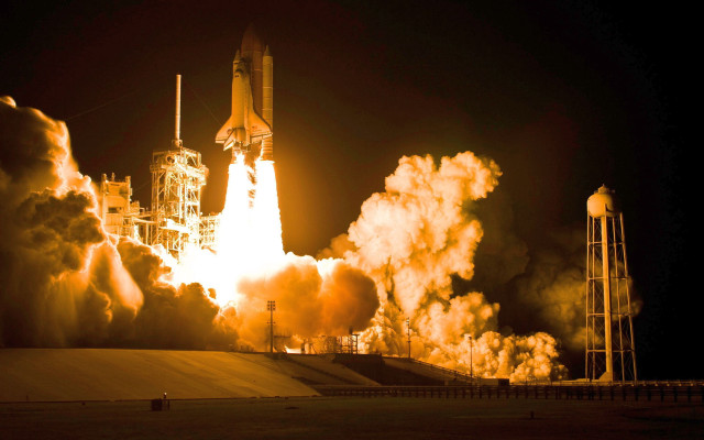 Rocket launch smoke ladder autumn free wallpaper - medium preview image