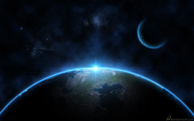 Earth space view bright light #3 free wallpaper - medium preview image