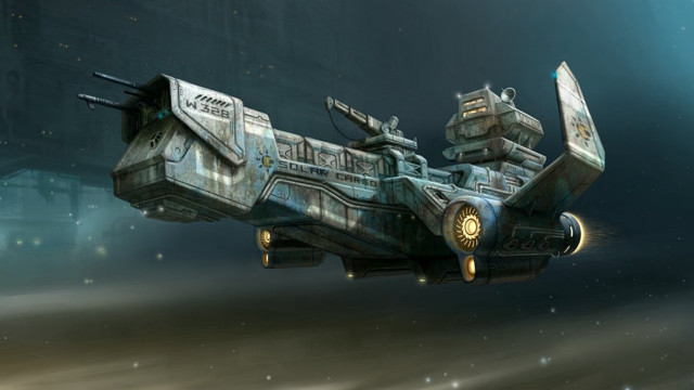 Futuristic space ship floating star free wallpaper - medium preview image