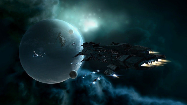 Space station giant planet rocket #2 free wallpaper - medium preview image