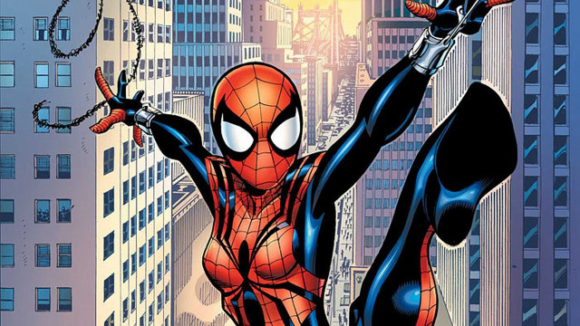 Spider man air cityscape buildings free wallpaper - medium preview image