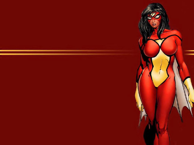Woman red yellow costume bat free wallpaper - medium preview image