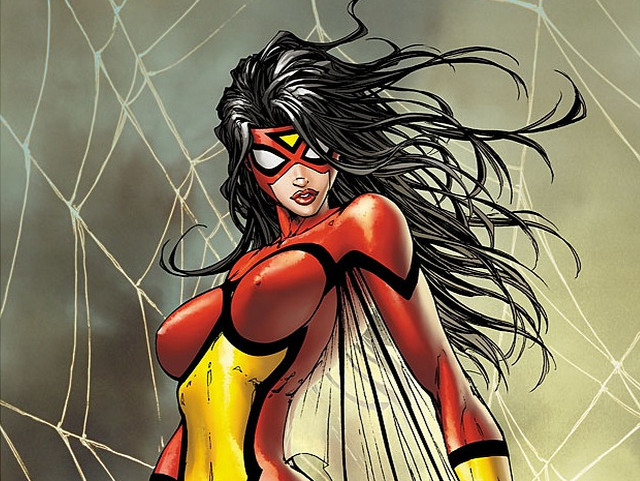 Woman yellow black costume spider #2 free wallpaper - medium preview image