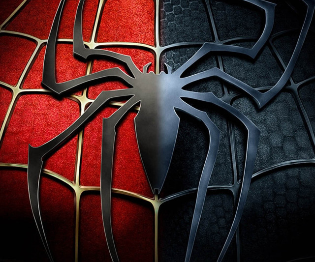 Spider man logo red black free wallpaper - medium preview image